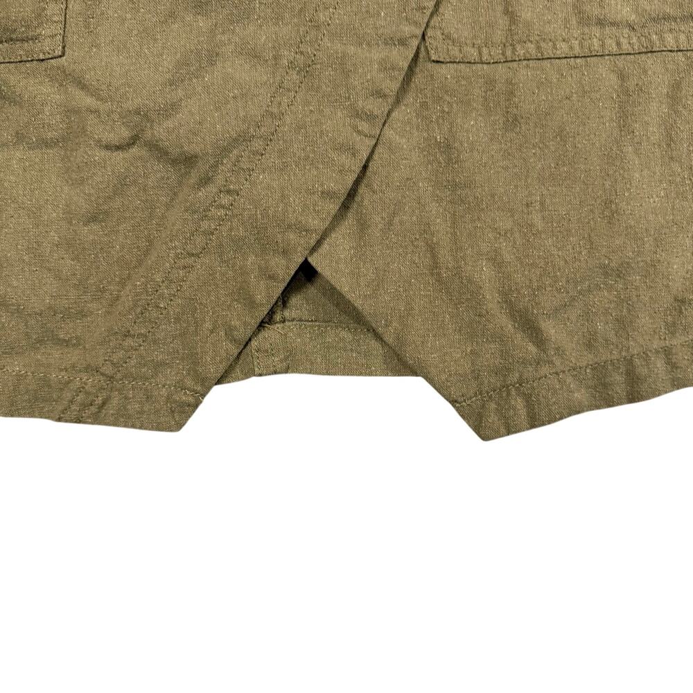 Madewell Portside Faux Wrap Silk Skirt Women's Olive Green Knee Length - Size 8 - Picture 4 of 10